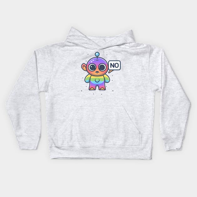 Cosmic Consent - The Assertive Little Alien Kids Hoodie by C.Note